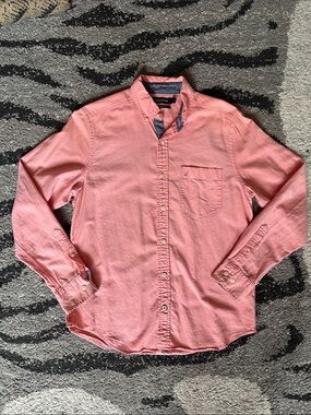 Nautica Men’s Coral Pink Long-Sleeve Button-Down Shirt